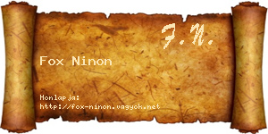 Fox Ninon névjegykártya